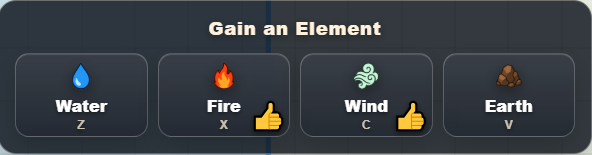 Element unlock choices